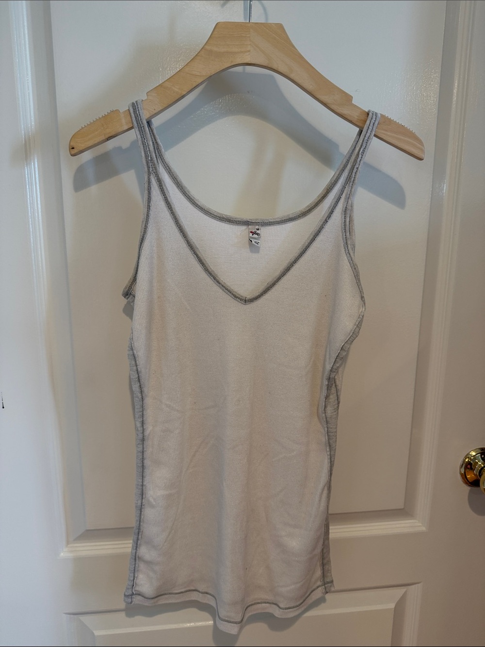 Joie tank with gold flecked fabric and seaming details